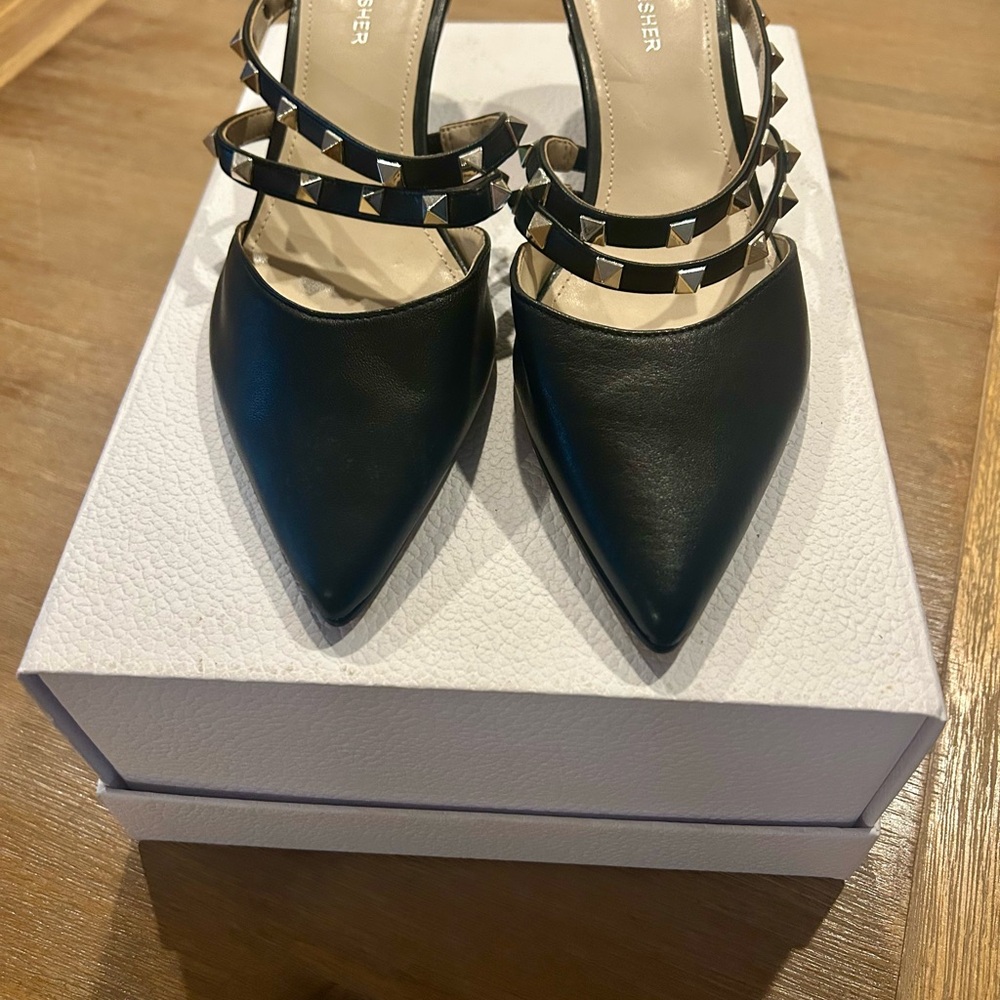 Marc Fisher Black Studded Heels